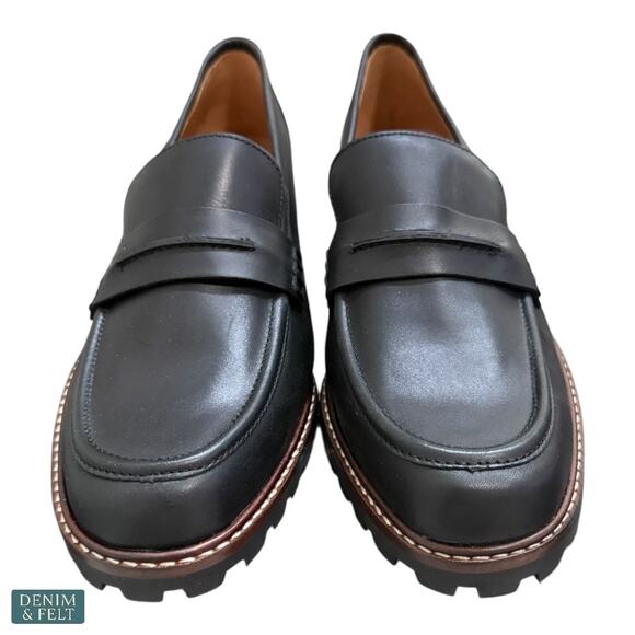 NEW Madewell The Corinne Leather Chunky Lug Sole Penny Loafer Black Minimal Luxe - Picture 5 of 13